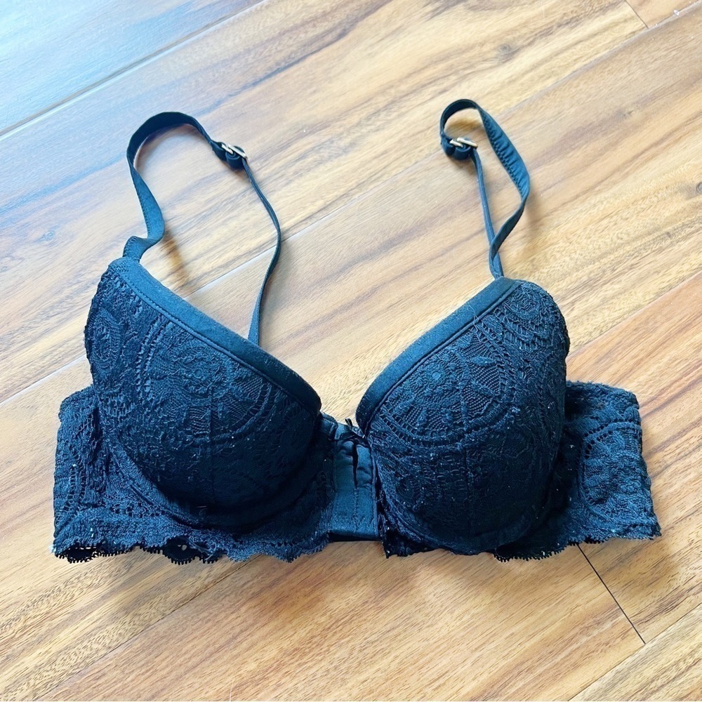 Aerie Black Lace Padded Bra